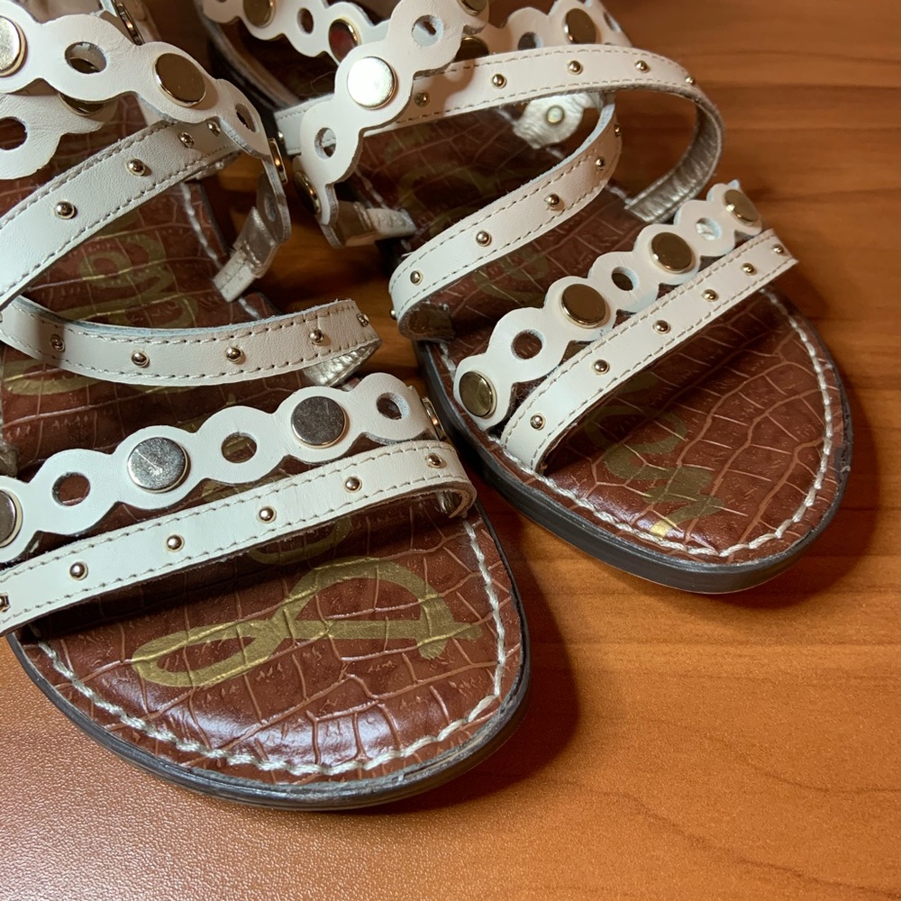Sam Edelman Cream Gladiator Multi-strap bohemian Sandals 7.5 Summer - Picture 4 of 8
